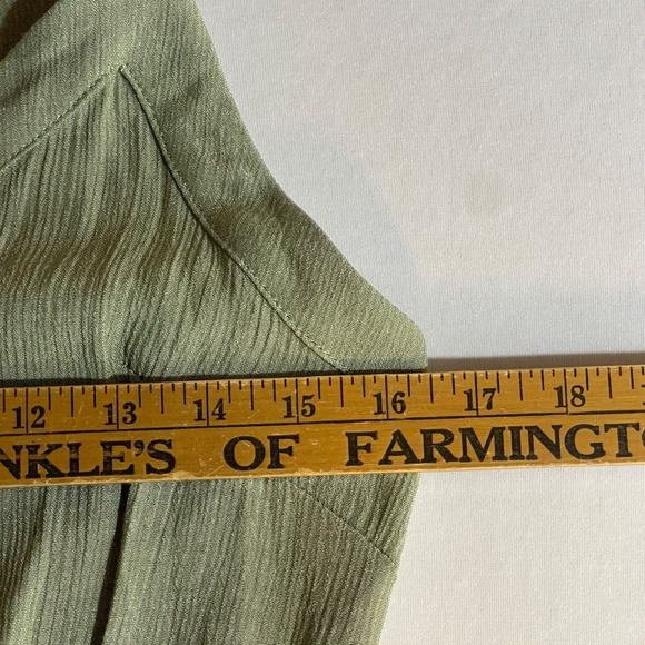 EN CREME Sage Green Smocked Waist Drawstring Wide Leg Jumpsuit Medium Boho NEW - Picture 8 of 11